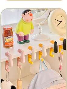 1pc Cute Thinking Duck Backpack Hook, Adjustable Student Desk Side Hook, Desk-Mounted Backpack Hanger With Anti-Scratch Pad, Suitable For Backpacks, Desks And Office Spaces - Multicolor - View 8