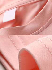 2pcs Tween Girl Letter A Print Short Sleeve T-Shirt And Flare Pants Set, Soft And Machine Washable, Spring/Summer - Pink - View 7