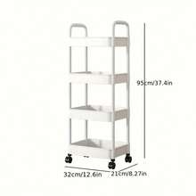 1 Giá để đồ có bánh xe - Nhựa bền, Thiết kế nhiều tầng, Giá để đồ đa năng cho đồ dùng văn phòng, đồ ăn nhẹ, sách, Thích hợp cho phòng tắm, phòng ngủ, phòng ăn, văn phòng, gia đình - Nhiều màu - Xem 11