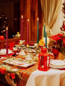 Christmas 10 Inch Spiral Taper Candle Set, Unscented Twist Candle Holders, Drip-Free Thin Tapered Candles For Holiday Party Decorations,Christmas Gifts,Christmas Candles,Christmas Fragrance,Fall Decor,Wedding,Christmas Decoration,Gifts For Women, Christmas Decorations