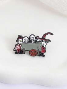 QIHOO Broche de Esmalte de Filmes de Terror Animados, Monstro Esqueleto de Halloween, Broche de Lapela, Mochila, Distintivo, Joia, Presente para Amigos - Multicolorido - Visão 6