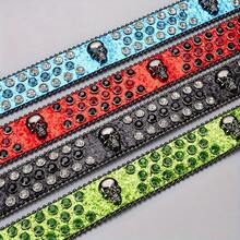 1pc Subculture Punk  Rhinestone Skull Rivet Street Decorative Jeans Belt Belt - 銀色 - 查看 2
