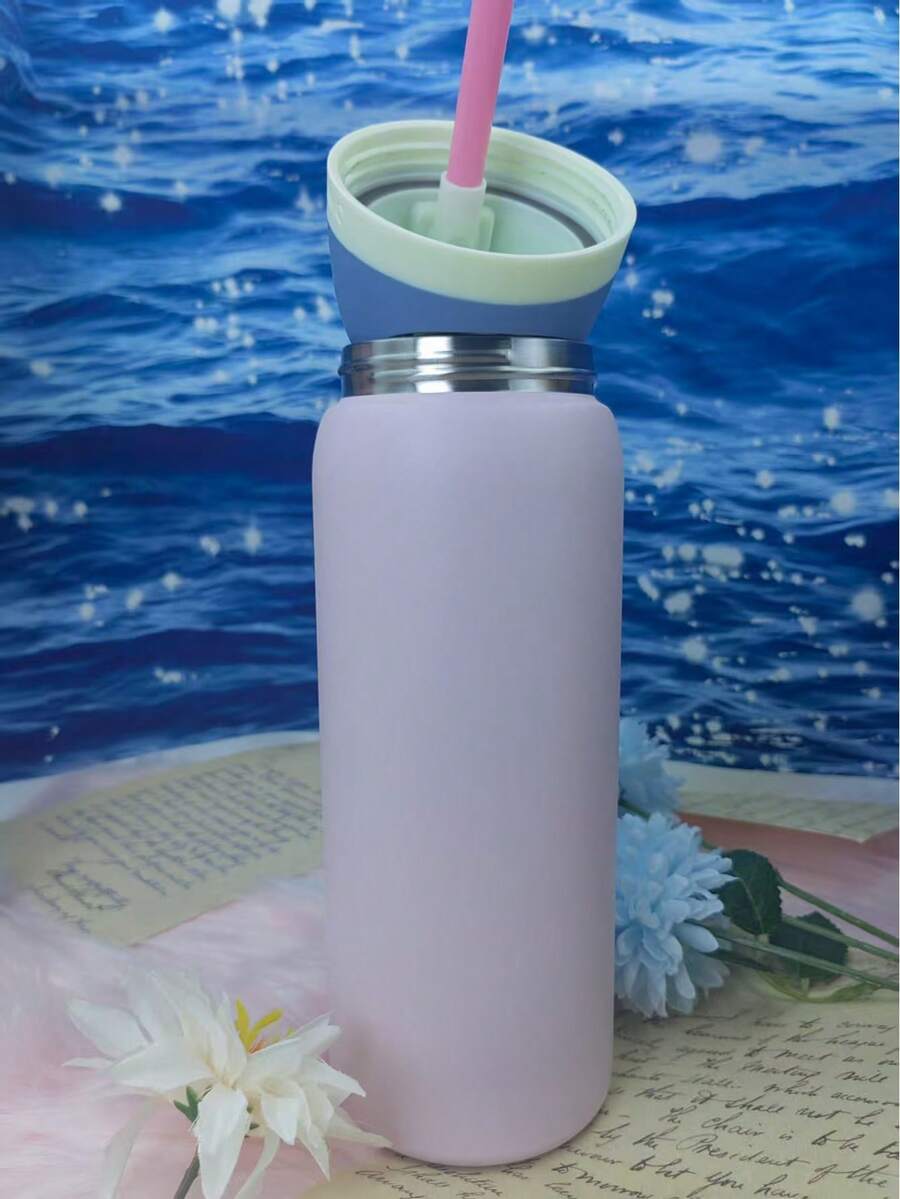 32oz Double-Walled Insulated Stainless Steel Water Bottle For Easy Portability And Excellent Cold Insulation. It's Ideal For Gyms, Outdoor Adventures, And Staying Hydrated Throughout The Day - Bụi hồng - Xem 1