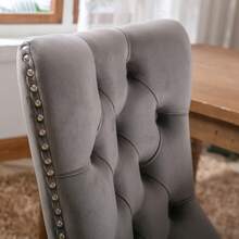 Chair Covers & Cushions - Grey + Velvet + Foam - View 8