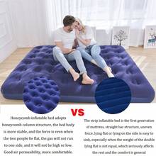 Colchón Inflable Matrimonial Con Bomba Aire Color Azul Hasta 300kg De 191cm X 137cm X 22cm Pvc Forrado Con Vellón, Portátil Exterior Genérica Camping - Morado - Ver 11