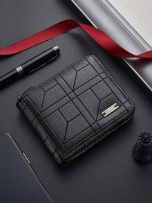 SHABILI Korean Style Fashionable Men's Short Wallet Classic And Popular Horizontal Design With Large Capacity And Multiple Card Slots Business Wallet Men Wallet Purse Wallet Men Wallet Leather - Black - View 8