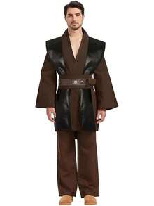 Disfraz de Anakin para adultos, túnica con capucha y bata, atuendo de Halloween para cosplay - Café - Ver 5