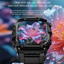 LOKMAT Đồng hồ thông minh APPLLP 7 MAX, màn hình AMOLED 2.06 inch, hỗ trợ thẻ SIM 4G/5G, tương thích với thiết bị Android & iOS, camera độ phân giải cao xoay 180°, dữ liệu di động, Wi-Fi, tải ứng dụng của bên thứ ba, hệ điều hành Android 8.1. - APPLLP 7 MAX - Xem 3