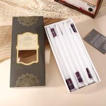 12 Stücke europäischer Stil Kerzenständer, elektroplattierte lange Kerzenhalter, Haushaltsbeleuchtung Kerzen, Hochzeitsbankett, westliche Restaurants, bunte rauchfreie Kerzen