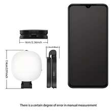 带镜子的便携式自拍灯，LED 手机自拍环形灯，磁性易安装，一键操作，3 种亮度等级，高色彩精度，多角度旋转，600mAh USB 可充电，适用于室内/室外自拍、集体照/宠物摄影/直播/视频创作/视频会议/夜间户外拍摄/各种场景的补妆 - 磁吸[補光燈] - 查看 6