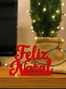 Merry Christmas Decorative Sign - Christmas Decoration - Red - View 3