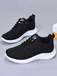 Women's Casual Sneakers, Lightweight & Comfortable Low-Top Walking Shoes, Round Toe Lace-Up Leisure Running Shoes, Mesh Breathable Fabric Hollow Lightweight Athletic Shoes