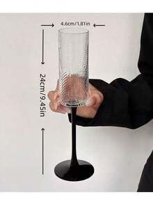 Straight Stem Cocktail Glass, Black Stem, Creative Atmosphere Wine Glass, Stylish Personalized Glass Cup, Juice Cup, Ins Style High-Quality Glass Cup, Fruit Tea Cup, Soda Beverage Bubble Water Cup, Cocktail Glass, Christmas Party Supplies, Family Dinner