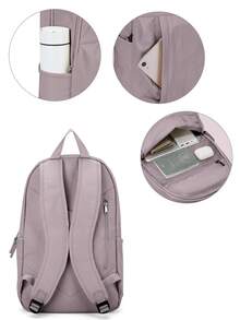 Large Capacity Lightweight Teenager/Student Backpack/Laptop Bag, Fits 14-15.6 Inch Laptop, Fashion Casual Laptop Backpack, Large Capacity Backpack Can Hold 14-15.6 Inch Laptop, Practical Travel Backpack, Multi-Compartment Design, Meets Carry-On Standards, Solid Color Design, Unisex, Campus School Bag Student Backpack, Travel Backpack/Portable Multifunctional Travel Bag/Campus Style Backpack, Unisex, Multiple Colors Available - Multicolor - View 8