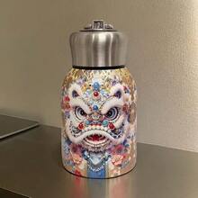 New Retro Chinese Style Stainless Steel Cup With Handle, Portable Tumbler For Car/Office, Heat-Preserving - Multicolor - View 14