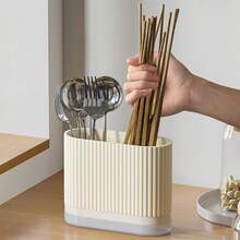 1pc Multi-Function Kitchen Utensil Rack, Wall-Mounted Or Freestanding Cutlery Holder, Plastic Lightweight Caddy, Kitchen Storage Accessory Kitchen Items Kitchen Accessories Kitchen Tools - Multicolor - View 5