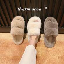 1pc Plush Slippers, New Home Slippers For Autumn/Winter 2025, Soft Bottom Lightweight Fluffy Slippers, Actual Size Runs Small By 1 Size Insulation,Galentines,Puppy,Carnival,Party Decorations - Multi-color Platform Sole - View 1
