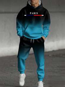 Set de 2 sudaderas con capucha holgadas y casuales para hombres de talla grande