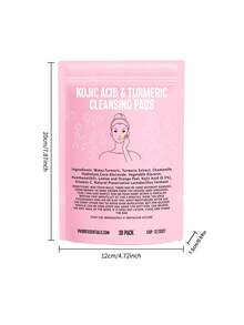 Kojic Acid & Turmeric Cleansing Pads, 30 Pack Gentle Exfoliating & Brightening Pads, Infused With Chamomile, Vitamin C, Panthenol (B5) & Natural Ingredients, Cleanses, Exfoliates & Improves Skin Tone, Suitable For Daily Use & All Skin Types - Multicolor - View 11