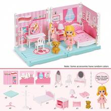 DIY Mini Haus Bau Miniatur Set mit Möbeln, kreatives Zimmer Mini Puppenhaus, kreatives Spielzeug Heim Dekoration einzigartiges Hobby Geschenk - Verschiedenfarbig - Übersicht 20