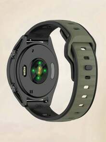 20mm/22mm 硅胶表带，兼容三星 Galaxy Watch 7 FE 6 5 4 40mm 44mm / Watch 5 Pro 45 44mm / Watch 6 43mm / Watch 4 Classic 46mm，户外运动登山瑜伽健身防水防汗硅胶表带，适用于小米、Garmin 手表，黑色、绿色，男女通用