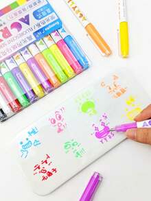 GuangNa Set mit 12 Farben, insgesamt 168 Farben hochglänzende dreidimensionale Acrylstifte mit fester Spitze, Studentenkunst Zeichnen und Kritzeln Notizbuch Stifte, 1,0 mm Gelschreiber mit 3D-Effekt, großvolumiges nicht saugfähiges Papier, Mehrfarbige Zeichenstifte und Markierstifte für Schlüsselpunkte, können für DIY auf verschiedenen Materialien wie Stein, Glas, Kunststoff, Holz und Papier verwendet werden