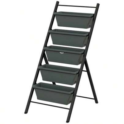 THE 5 - Tier Vertical Raised Garden Planter With 5 Container Boxes, Outdoor Plant Stand Vegetable Flowers,