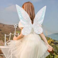 Quescu Fairy Wings For Adults,Butterfly Wings For Girls,Angel Wings,Fairy Costume For Women Halloween Dress Up Party Favor (Silver),18556348 - 銀色 - 查看 5