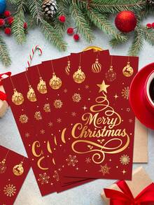 20 件/套圣诞节餐巾，带有金色树、球和雪花设计 - 双层纸，用于节日祝福和装饰、圣诞节餐桌装饰 - 彩色 - 查看 1
