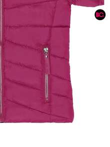 Big City Basic Girl's Quilted Jacket Plush Interior Casual Fashion With Hood - 紫色 - 查看 5