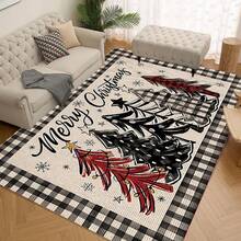 2 piezas Alfombras de piso navideñas, alfombras de piso de cocina con lujoso patrón de árbol de Navidad de colores, tema de alegría, decoración de ambiente navideño, perfectas para estudio, cocina, dormitorio, decoración del hogar, creando una atmósfera alegre y exquisita - Multicolor - Ver 13