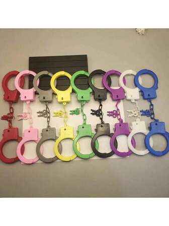 1pc Colored Resin Handcuff Set - Perfect For Outdoor Entertainment, Fun And Power-Free, Carnival Party Atmosphere Toys, Christmas Gifts