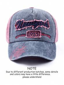 1 件字母标语刺绣印花防紫外线运动棒球帽，休闲情侣帽，时尚适合日常通勤，四季皆宜 - 彎帽 - 查看 20