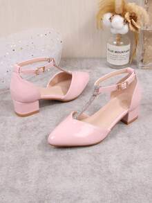 Giày cao gót thời trang mới năm 2026 dành cho nữ sinh trung học, giày cao gót kiểu công chúa năng động, thích hợp cho học sinh biểu diễn. - Hồng - Xem 4