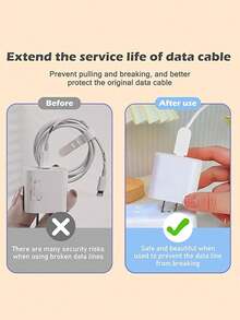 5 件哑光白色 TPU 防震充电器保护壳和绕线器，兼容 Apple 18W/20W 充电器 - 白色 - 查看 6
