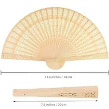 60 Pack Sandalwood Fans Wedding Favors Hand Held Folding Fans Wooden Openwork Personal Handheld Folding Fans For Wedding Party Home Decorations Birthday Gift - như hình ảnh - Xem 2