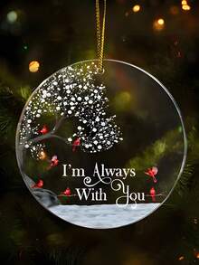 Ornement photo commémoratif personnalisé, ornement photo acrylique personnalisé, perte d'un être cher, maman papa, cadeaux de souvenir, cadeau de Noël, cadeau de souvenir, Je suis toujours avec toi - Il y a 8 types de texte à choisir