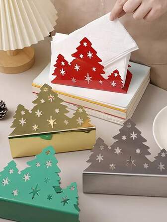 1PC Creative Christmas Tree Series Tissue Rack, Vertical Holiday Decorative Tissue Storage Holder, Christmas Desktop Accessory, Suitable For Home Decoration, Restaurant Decoration And Kitchen Decoration Christmas Decorations Room Decor Winter Christmas Decorations Home Christmas Gifts Christmas Decor