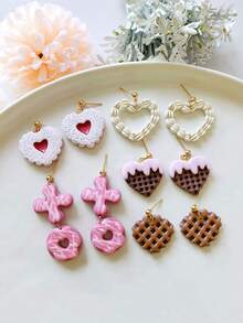 1/2/7pcs Boho Heart Shaped Earring Clay Cutters, Suitable For Jewelry Making, Summer Ice Cream, Cookie Clay Tools, Jewelry Making Tools - Clay Cutter - View 2