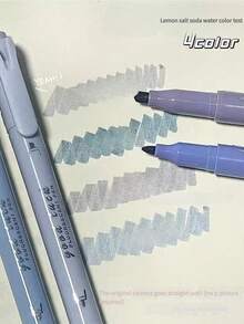 4pcs/1set 12Colors Glitter & Highlighter Pens Highlighters Pens Fluorescent Gel Pens Oblique Tip Marker Pink And Cute Highlighters Back To School School Office Stationery Underlining Highlighting Broad Colorful Painted Stationery School Supplies