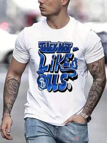 Camiseta de Hombre Cómoda Cuello Redondo Casual Algodón Mangas Cortas Suave Transpirable Top Ropa de Hombre Camiseta Verano Primavera Ropa de Calle Tela de Algodón Impresión de Letras a la Moda - Negro - Ver 3