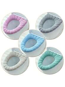 1 Set Luxury Soft-Touch Toilet Seat Cover - Ultra Comfortable, Machine Washable, Detachable Cover, Contrast Color Handles, Stylish Design, Easy To Clean, Durable, Brings Comfort And Elegance To The Bathroom