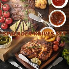 2pcs/4pcs Stainless Steel Deluxe Gold Butter Knife Set, Stainless Steel Cheese Knife, Butter Knife Set, Kitchen Daily Smearing Knife, Suitable For Cheese, Cold Butter, Jam, Pastry, Perfect For Kitchen & Restaurant, Ideal Gift For Cheese Lovers