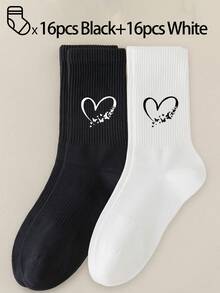 40只/30只/24只装男女通用舒适运动袜，适合运动和训练，女士长袜，适合休闲和商务穿着，抗菌、柔软、黑白配色，防臭、吸湿排汗、轻便透气，适合秋冬季节，另有20只/10只/8只/6只/4只/2只装可选。透气性极佳。 - 彩色 - 查看 15