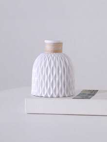 1束仿真丝花束家居装饰，粉色花朵配绿色叶子，适用于婚礼、生日、周年纪念派对、餐桌、客厅、卧室装饰，配玻璃花瓶