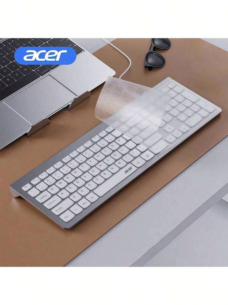 Acer OKW 228 商務鍵盤 剪刀腳靜音結構設計 有線USB介面即插即用 舒適流暢手感 適用於桌上型電腦與筆記型電腦 白色 - 白色 - 查看 1