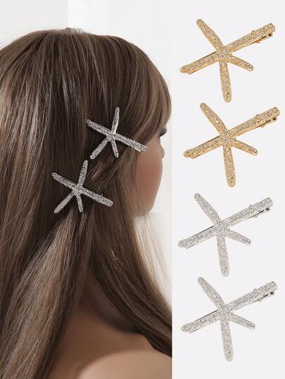 金属海星发夹，甜美酷炫个性鳄鱼发夹，可爱沙滩风几何侧刘海夹（女士款）