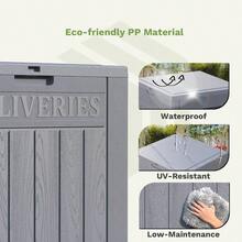 48Gallon Resin Package Delivery Box For Outside Waterproof Storage Deck Box With Lockable Secure Grey - Grey - View 6