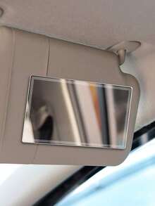 1/2pcs Car Sun Visor Stainless Steel Makeup Mirror, Anti-Shatter Auxiliary Rearview Dual-Use Beauty Mirror - Silver - View 1