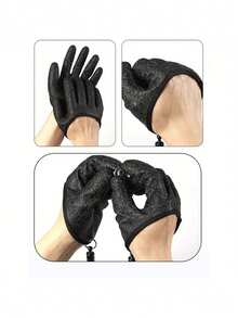 1/2pcs Anti-Slip Fishing Gloves, Latex Fishing Gloves Waterproof, Tear-Resistant, Suitable For Fly Fishing, Sea Fishing, Thickened